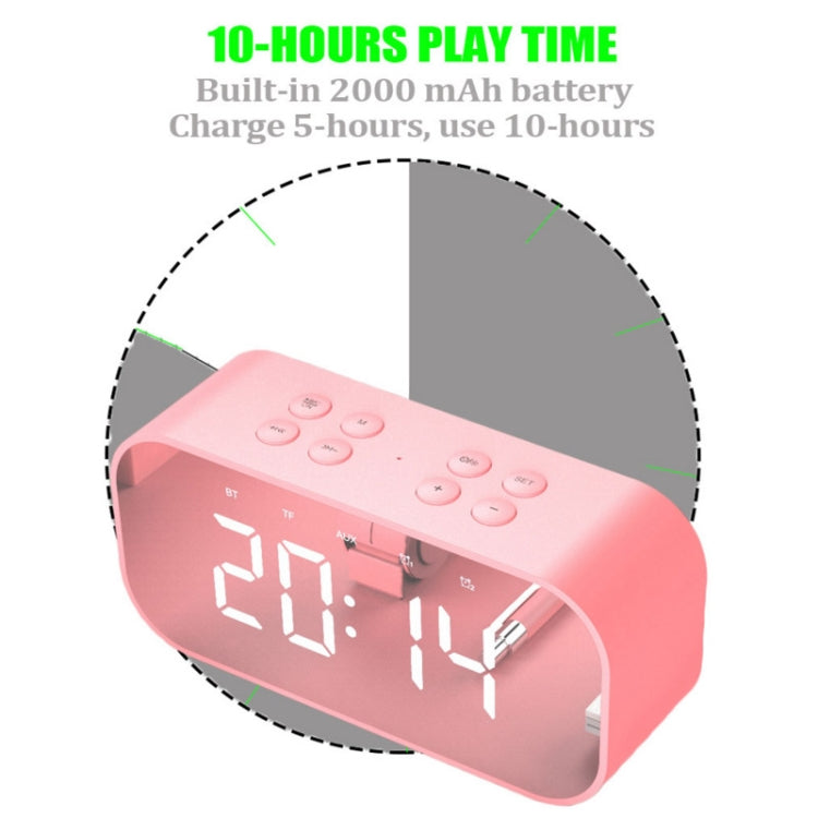 AEC BT501 Bluetooth 5.0 Mini Speaker with LED & Alarm Clock & Clock & Mirror, Support 32G TF Card(Blue) - free shipping - PMC TechLife - Order now!