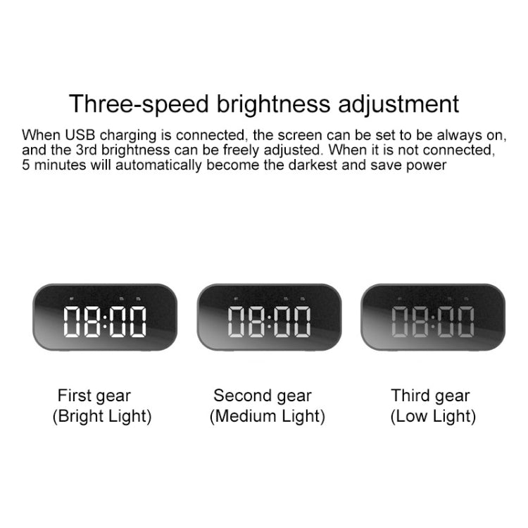 AEC BT501 Bluetooth 5.0 Mini Speaker with LED & Alarm Clock & Clock & Mirror, Support 32G TF Card(Red) - free shipping - PMC TechLife - Order now!