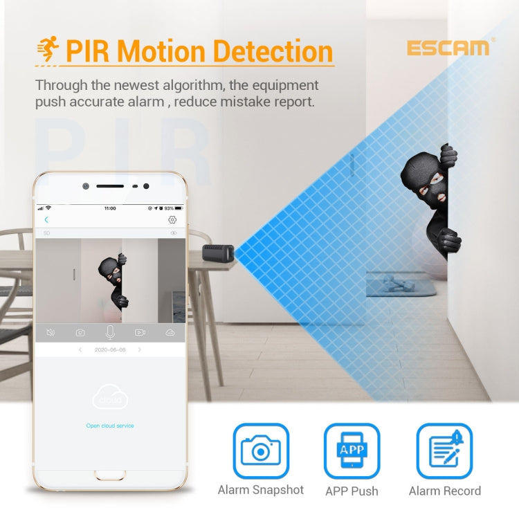 ESCAM G18 1080P Full HD Rechargeable Battery WiFi IP Camera, Support Night Vision / PIR Motion Detection / TF Card / Two Way Audio (Black) - Wireless Camera by ESCAM | Online Shopping South Africa | PMC Jewellery