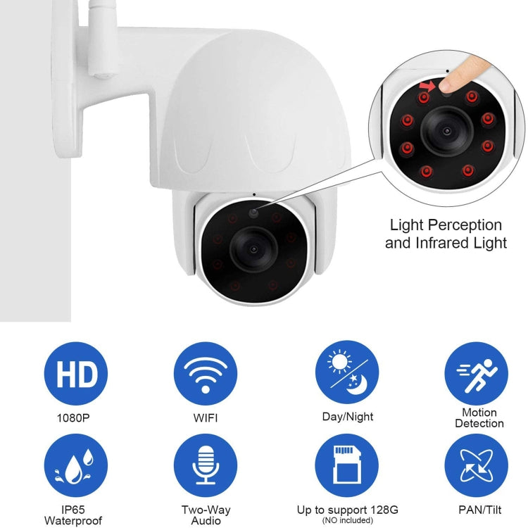 Tuya QX45 1080P Full HD IP65 Waterproof 2.4G Wireless IP Camera, Support Motion Detection & Two-way Audio & Night Vision & TF Card, UK Plug - Dome Camera by PMC Jewellery | Online Shopping South Africa | PMC Jewellery