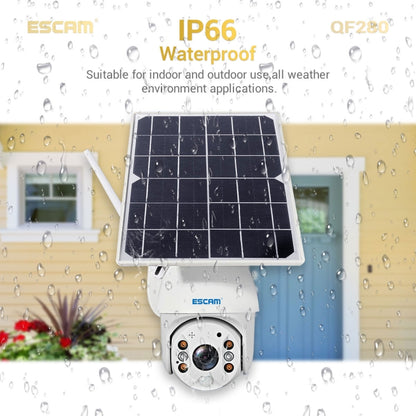 ESCAM QF280 HD 1080P IP66 Waterproof WiFi Solar Panel PT IP Camera without Battery, Support Night Vision / Motion Detection / TF Card / Two Way Audio (White) - Dome Camera by ESCAM | Online Shopping South Africa | PMC Jewellery | Buy Now Pay Later Mobicred