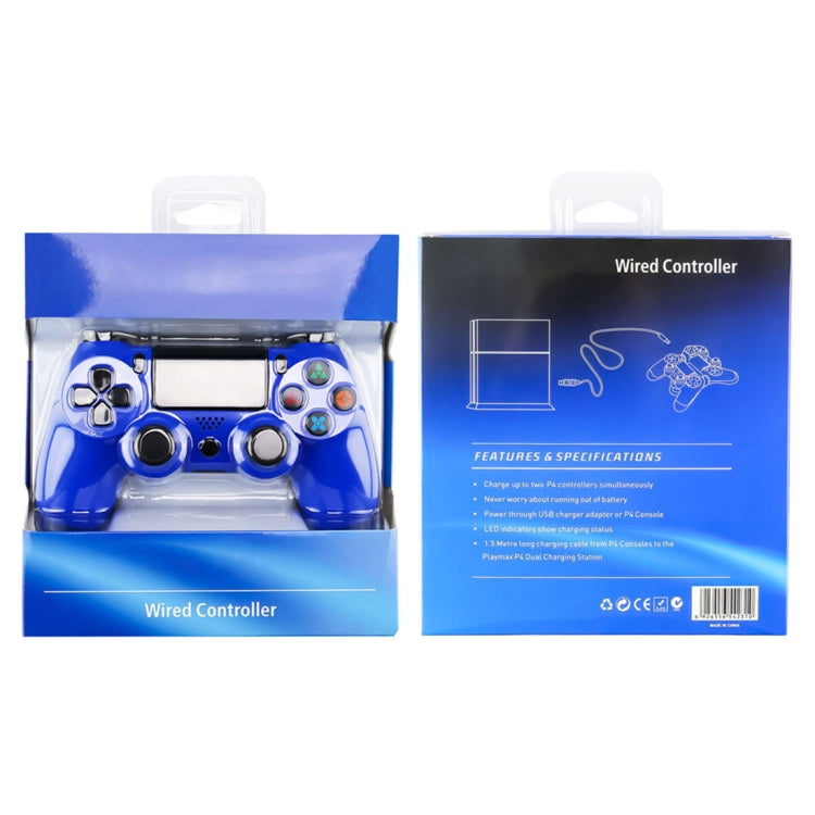 Snowflake Button Wired Gamepad Game Handle Controller for PS4(Blue) - Gamepads by PMC Jewellery | Online Shopping South Africa | PMC Jewellery