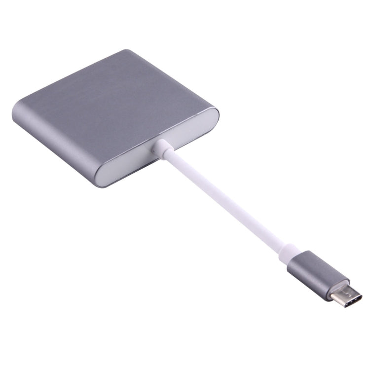 USB-C / Type-C 3.1 Male to USB-C / Type-C 3.1 Female & HDMI Female & USB 3.0 Female Adapter(Grey) - Cable & Adapters by PMC Jewellery | Online Shopping South Africa | PMC Jewellery