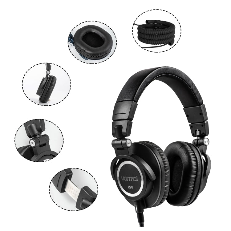 Yanmai D98 Professional Recording Monitor Headphone (Black) - Multimedia Headset by Yanmai | Online Shopping South Africa | PMC Jewellery