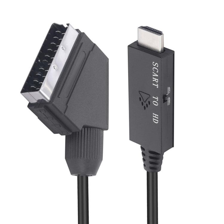 Scart To HDMI-Compatible Converter Video Audio Adapter Cable (Black) - free shipping - PMC TechLife - Order now!