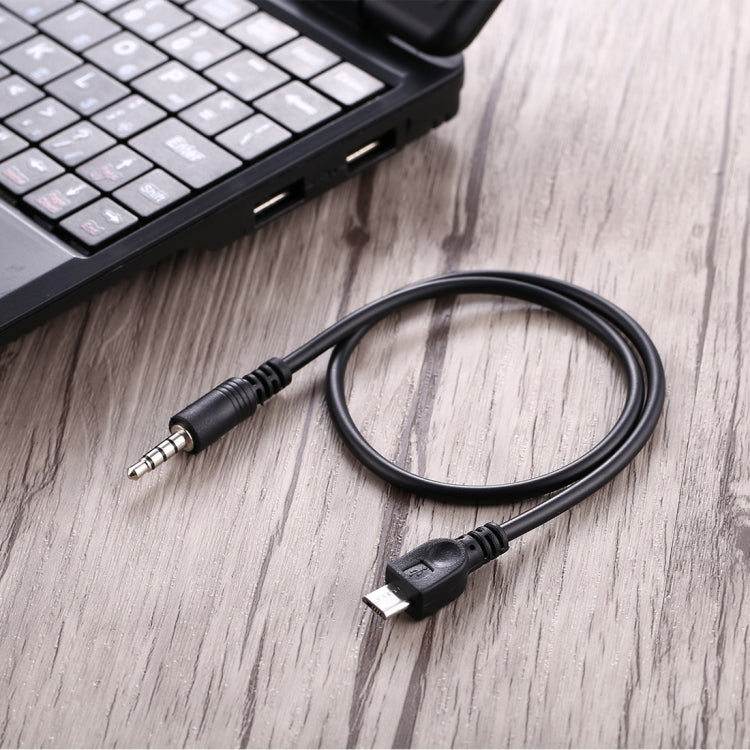 3.5mm Male to Micro USB Male Audio AUX Cable, Length: about 40cm(Black) - Aux Cable by PMC Jewellery | Online Shopping South Africa | PMC Jewellery