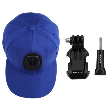 PULUZ Baseball Hat with J-Hook Buckle Mount & Screw for GoPro, DJI OSMO Action and Other Action Cameras(Blue) -  by PMC Jewellery | Online Shopping South Africa | PMC Jewellery