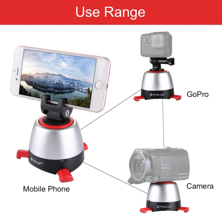 PULUZ Electronic 360 Degree Rotation Panoramic Head with Remote Controller for Smartphones, GoPro, DSLR Cameras(Red) - Tripod Heads by PULUZ | Online Shopping South Africa | PMC Jewellery