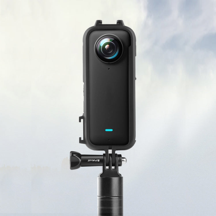 For Insta360 X3 PULUZ Cold Shoe PC Plastic Protective Frame with Adapter Mount & Screw(Black) - Mount & Holder by PULUZ | Online Shopping South Africa | PMC TechLife