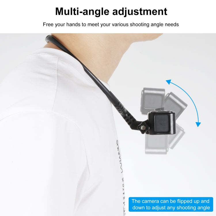 PULUZ Lazy Adjustable Neck Bracket for GoPro Action Cameras (Black) - Holder by PULUZ | Online Shopping South Africa | PMC Jewellery | Buy Now Pay Later Mobicred