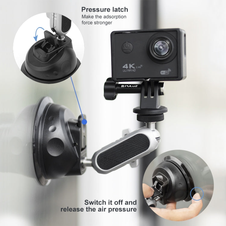PULUZ Car Suction Cup Arm Mount with Phone Clamp & Mount Adapter & Long Screw - Helmet Mount by PULUZ | Online Shopping South Africa | PMC Jewellery