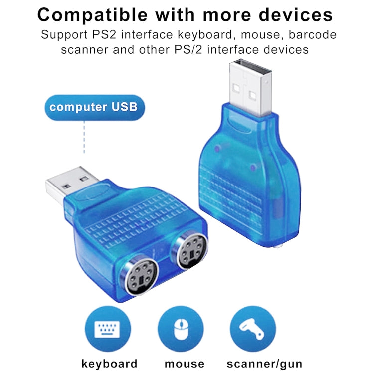 USB Male to PS/2 Female Adapter for Mouse / Keyboard - PS/2 Series by PMC Jewellery | Online Shopping South Africa | PMC Jewellery