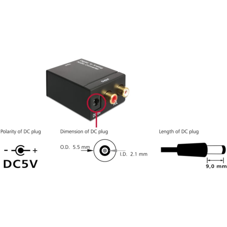 Digital Optical Coaxial Toslink to Analog RCA Audio Converter(Black) - RCA Adapter by PMC TechLife | Online Shopping South Africa | PMC TechLife