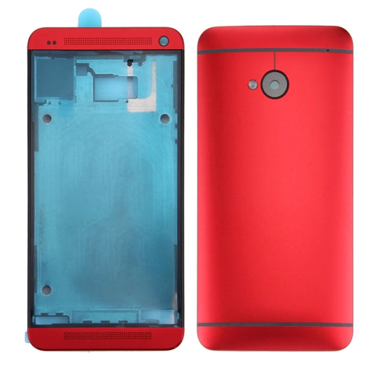 Full Housing Cover (Front Housing LCD Frame Bezel Plate + Back Cover) for HTC One M7 / 801e(Red) - Full Housing Cover by PMC Jewellery | Online Shopping South Africa | PMC Jewellery