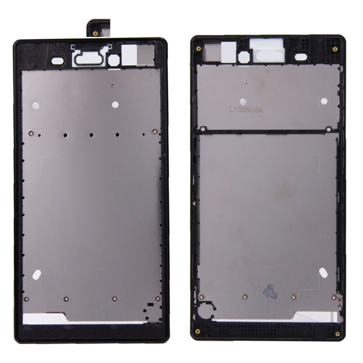 Front Housing  with Adhesive Sticker for Sony Xperia T3(Black) - Frame Bezel Plate by PMC TechLife | Online Shopping South Africa | PMC TechLife