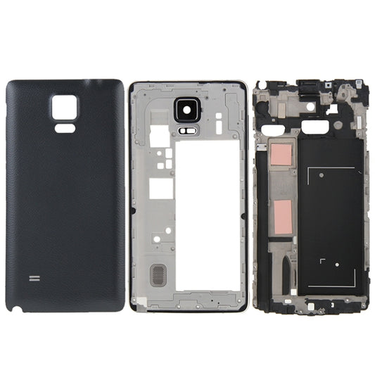 For Galaxy Note 4 / N910F Full Housing Cover (Front Housing LCD Frame Bezel Plate + Middle Frame Bezel Back Plate Housing Camera Lens Panel + Battery Back Cover ) (Black) - Back Cover by PMC Jewellery | Online Shopping South Africa | PMC Jewellery