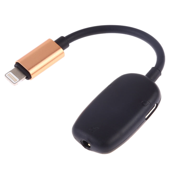 8 Pin to 8 Pin Charging Interface + 8 Pin Earphone Interface + 3.5mm Audio Interface Earphone Adapter(Gold) - Earphone Adapter by PMC TechLife | Online Shopping South Africa | PMC TechLife