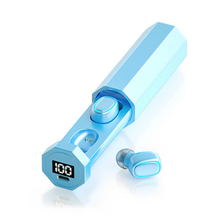 C1 Bluetooth 5.0 TWS Polygonal Touch Digital Display True Wireless Bluetooth Earphone with Charging Box(Blue) - TWS Earphone by PMC TechLife | Online Shopping South Africa | PMC TechLife