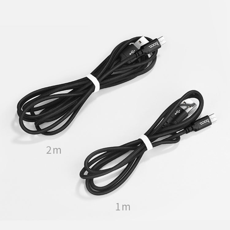 hoco X14 1m Nylon Braided Aluminium Alloy Micro USB to USB Data Sync Charging Cable(Black) - Micro USB Cable by hoco | Online Shopping South Africa | PMC Jewellery