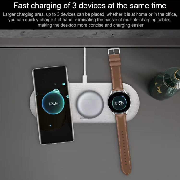 Original Huawei 15W x 3 Multi-device Smart Wireless Charging Board Set withType-C / USB-C Charger & Cable (Grey) - Wireless Charger by Huawei | Online Shopping South Africa | PMC Jewellery