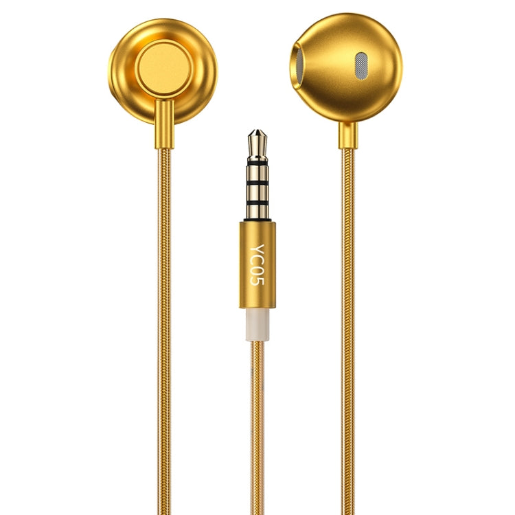 WK YC05 3.5mm Music In Ear Wired Earphone (Gold) - In Ear Wired Earphone by WK | Online Shopping South Africa | PMC Jewellery