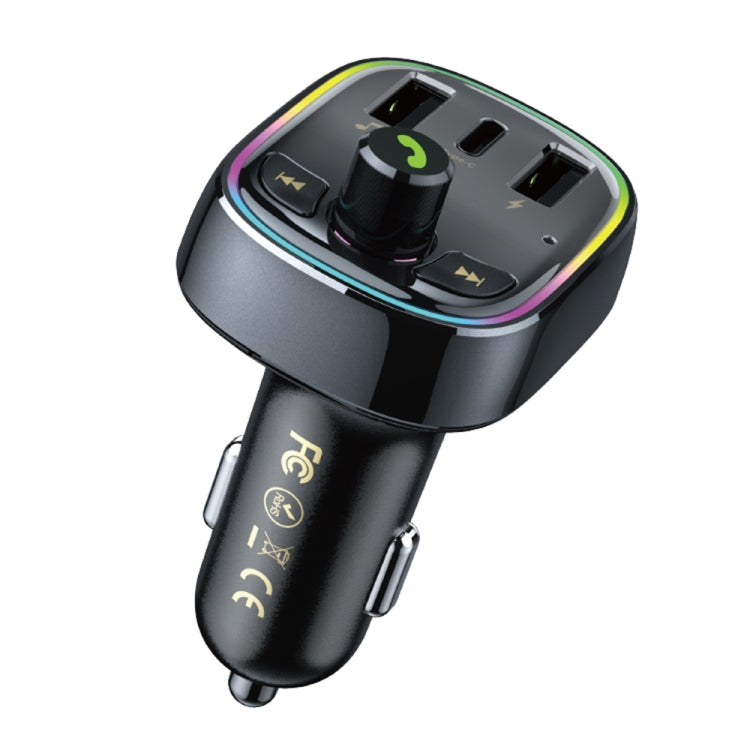 WK WP-C39 USB+USB-C/Type-C MP3 Bluetooth Car Fast Charger(Black) - Bluetooth Car Kits by WK | Online Shopping South Africa | PMC Jewellery
