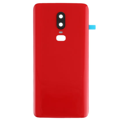 For OnePlus 6 Smooth Surface Battery Back Cover (Red) - Back Cover by PMC Jewellery | Online Shopping South Africa | PMC Jewellery