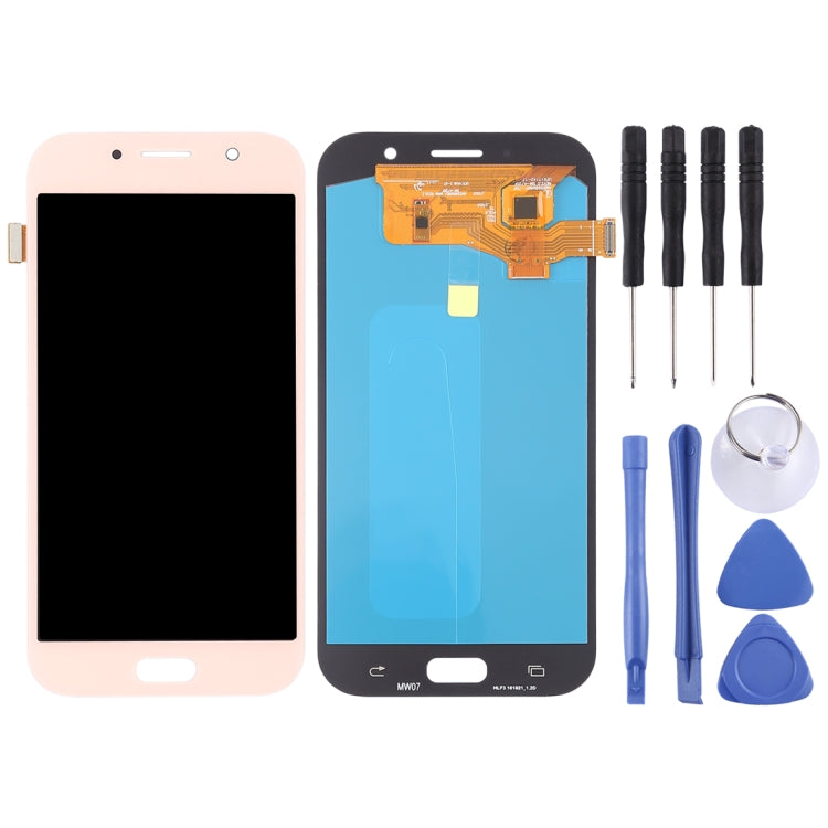 OLED LCD Screen for Galaxy A7 (2017), A720F, A720F/DS with Digitizer Full Assembly (Pink) - LCD Screen by PMC Jewellery | Online Shopping South Africa | PMC Jewellery