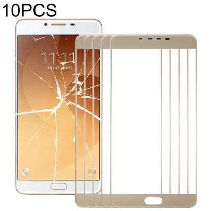 For Samsung Galaxy C9 Pro / C900 10pcs Front Screen Outer Glass Lens (Gold) - Outer Glass Lens by PMC Jewellery | Online Shopping South Africa | PMC Jewellery