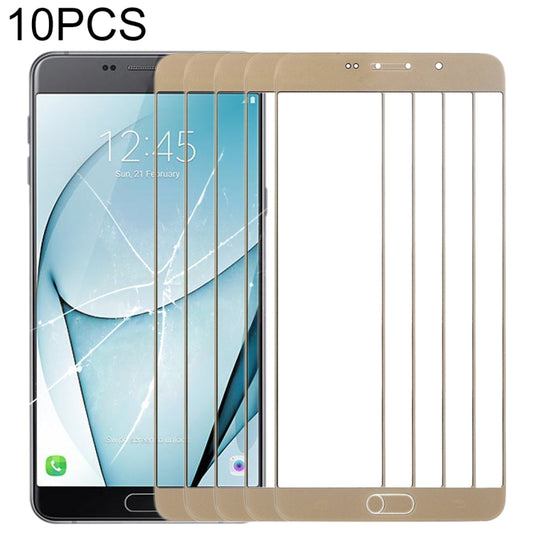 For Samsung Galaxy A9 (2016) / A900 10pcs Front Screen Outer Glass Lens (Gold) - Outer Glass Lens by PMC Jewellery | Online Shopping South Africa | PMC Jewellery