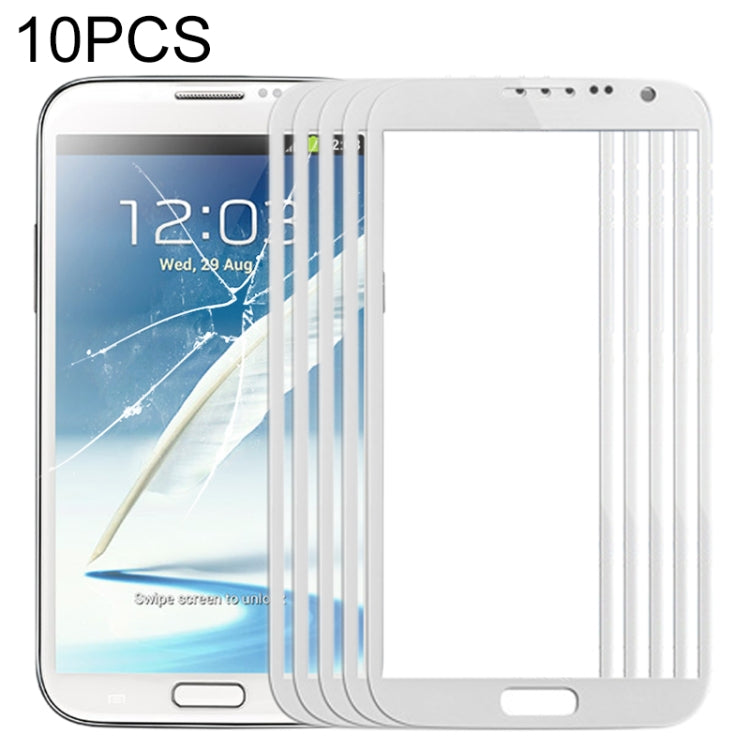 For Samsung Galaxy Note II / N7100 10pcs Front Screen Outer Glass Lens (White) - Outer Glass Lens by PMC Jewellery | Online Shopping South Africa | PMC Jewellery