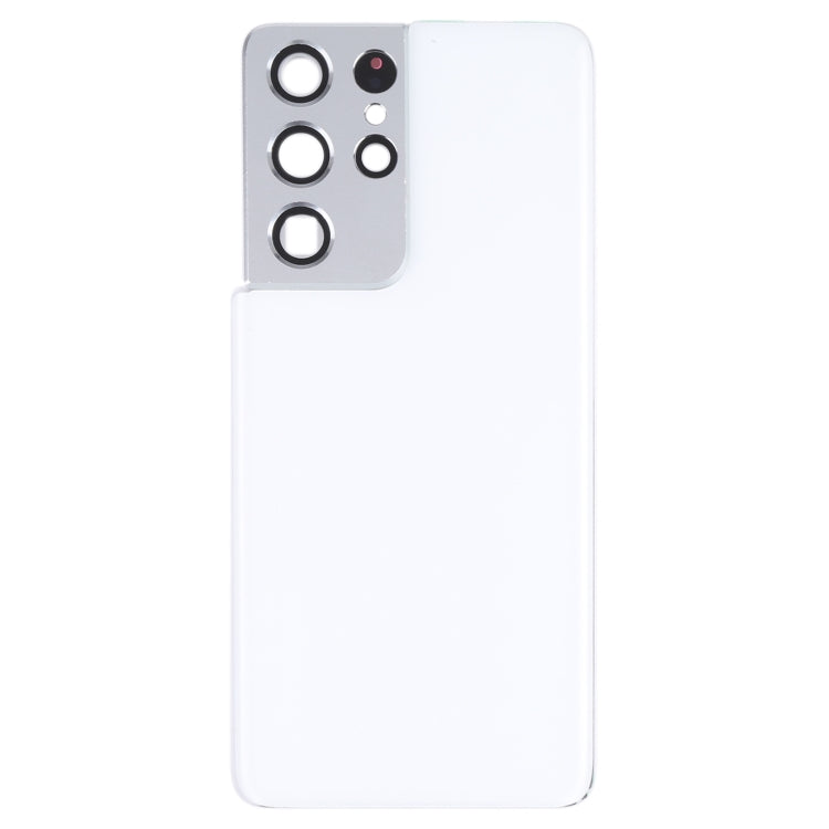 For Samsung Galaxy S21 Ultra 5G Battery Back Cover with Camera Lens Cover (White) - Back Cover by PMC Jewellery | Online Shopping South Africa | PMC Jewellery