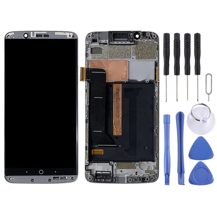 Original AMOLED LCD Screen for ZTE Axon 7 A2017 A2017U A2017G Digitizer Full Assembly With Frame (Grey) - For ZTE by PMC Jewellery | Online Shopping South Africa | PMC Jewellery