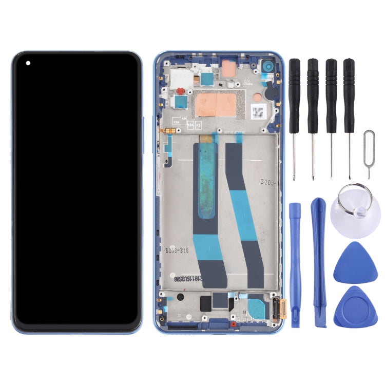 Original LCD Screen for Xiaomi Mi 11 Lite 4G/11 Lite 5G NE M2101K9AG M2101K9AIDigitizer Full Assembly with Frame (Blue) - LCD Screen by PMC Jewellery | Online Shopping South Africa | PMC Jewellery