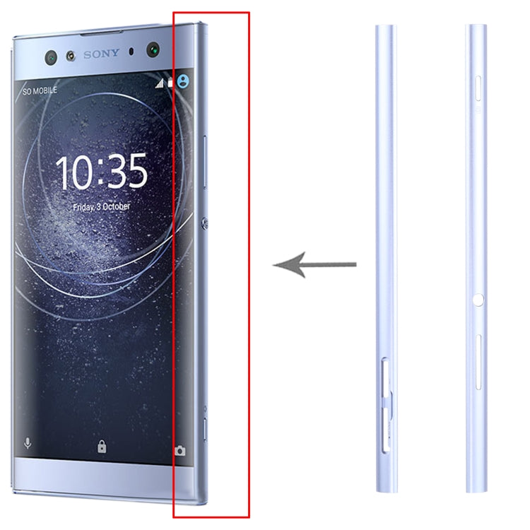 1 Pair Metal Side Part Sidebar For Sony Xperia XA2 Ultra (Blue) - Frame Bezel Plate by PMC TechLife | Online Shopping South Africa | PMC TechLife