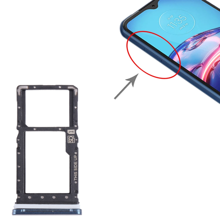 For Motorola Moto E 2020 SIM Card Tray + Micro SD Card Tray (Blue) - Card Socket by PMC TechLife | Online Shopping South Africa | PMC TechLife