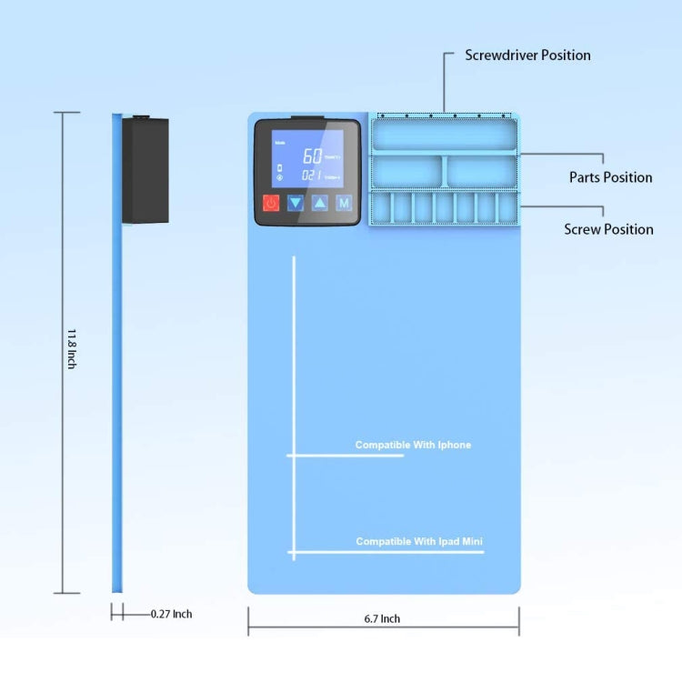 CPB CP300 LCD Screen Heating Pad Safe Repair Tool, US Plug - free shipping - PMC TechLife - Order now!