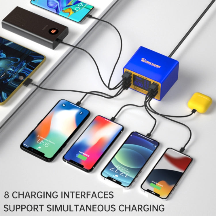 Mechanic icharge 8M QC 3.0 USB Smart Charger Support Fastcharging With LCD, EU Plug - free shipping - PMC TechLife - Order now!