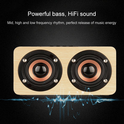 W5 Portable HiFi Shock Bass Wooden Bluetooth Speaker(Yellow) - Mini Speaker by PMC Jewellery | Online Shopping South Africa | PMC Jewellery