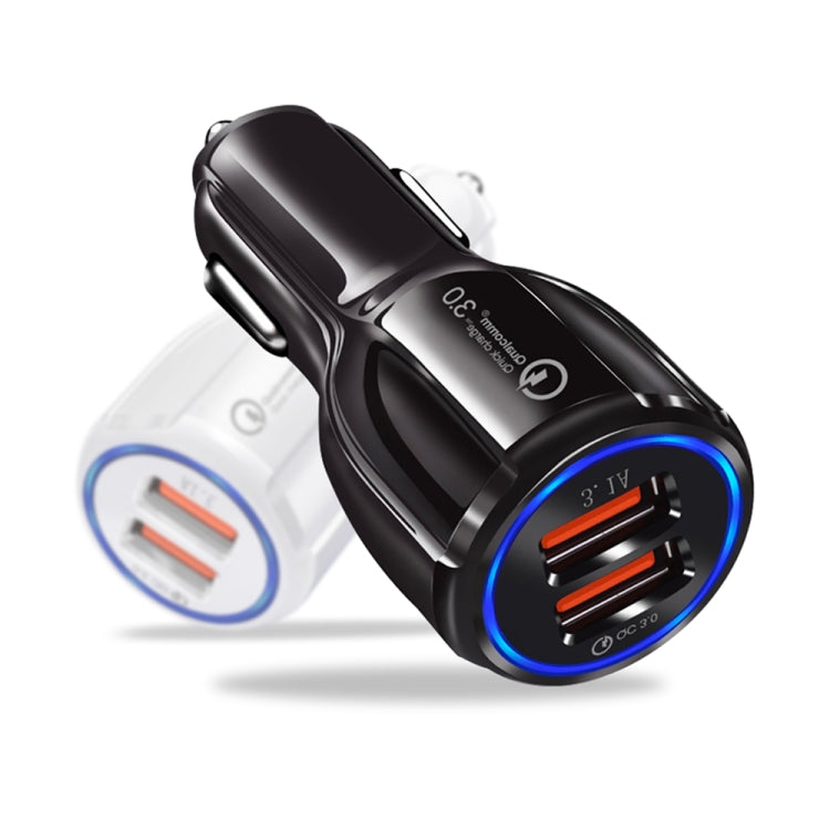 Qc3.0 Dual USB 6A Vehicle Fast Charger / Mobile Phone Tablet Fast Charging(Black) - Car Charger by PMC Jewellery | Online Shopping South Africa | PMC Jewellery