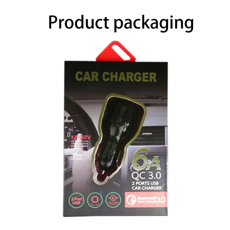 LZ-681 QC3.0 Dual USB Car Charging + Type-C Fast Charging Cable Car Charging Kit(Black) - Car Charger by PMC Jewellery | Online Shopping South Africa | PMC Jewellery