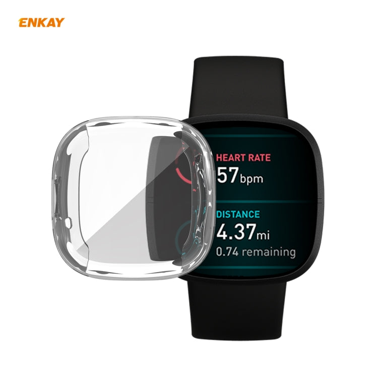 For Fitbit Versa 3 / Fitbit Sense ENKAY Hat-Prince ENK-AC8208 Full Coverage Transparent TPU Soft Case - Watch Cases by ENKAY | Online Shopping South Africa | PMC TechLife | Buy Now Pay Later Mobicred