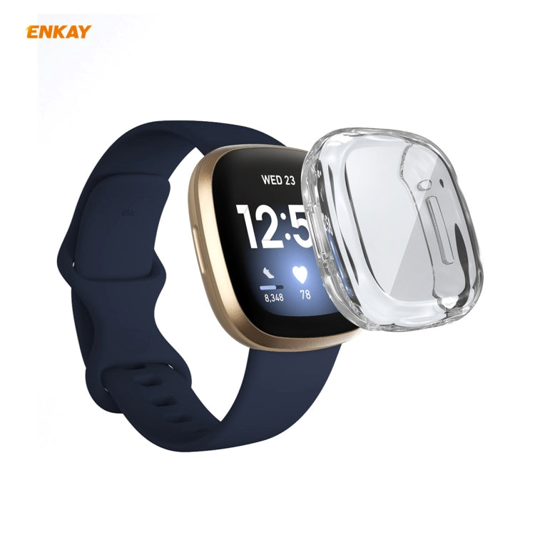For Fitbit Versa 3 / Fitbit Sense ENKAY Hat-Prince ENK-AC8208 Full Coverage Transparent TPU Soft Case - Watch Cases by ENKAY | Online Shopping South Africa | PMC TechLife | Buy Now Pay Later Mobicred