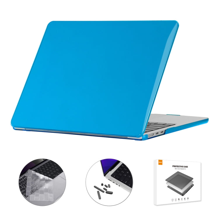 For MacBook Air 13.6 2022 A2681 EU Version ENKAY 3 in 1 Crystal Laptop Case with TPU Keyboard Film / Anti-dust Plugs (Baby Blue) - MacBook Air Cases by ENKAY | Online Shopping South Africa | PMC Jewellery