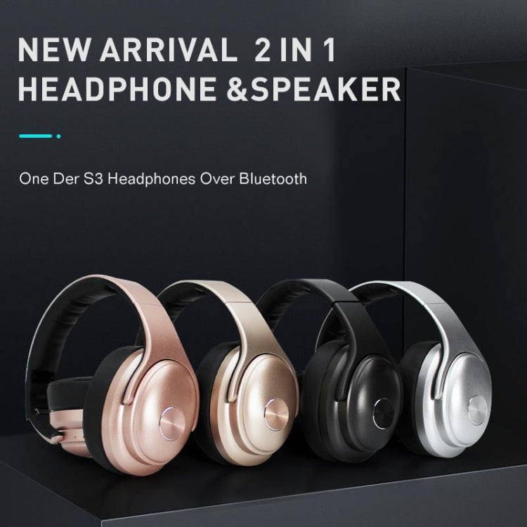 OneDer S3 2 in1 Headphone & Speaker Portable Wireless Bluetooth Headphone Noise Cancelling Over Ear Stereo(Gold) - Headset & Headphone by OneDer | Online Shopping South Africa | PMC Jewellery | Buy Now Pay Later Mobicred