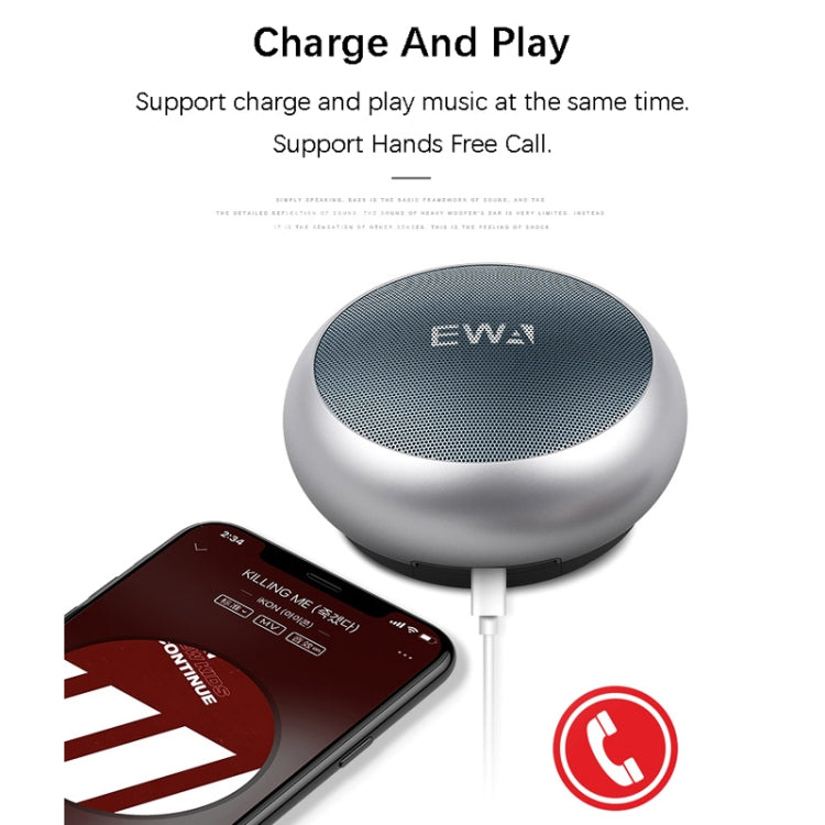 EWA A110 IPX5 Waterproof Portable Mini Metal Wireless Bluetooth Speaker Supports 3.5mm Audio & 32GB TF Card & Calls(Gold) - Mini Speaker by EWA | Online Shopping South Africa | PMC Jewellery | Buy Now Pay Later Mobicred