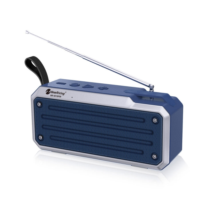 NewRixing NR4018FM TWS Portable Stereo Bluetooth Speaker, Support TF Card / FM / 3.5mm AUX / U Disk / Hands-free Call(Blue) - Mini Speaker by New Rixing | Online Shopping South Africa | PMC Jewellery