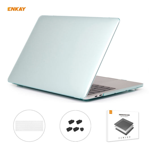 ENKAY 3 in 1 Crystal Laptop Protective Case + US Version TPU Keyboard Film + Anti-dust Plugs Set for MacBook Pro 15.4 inch A1707 & A1990 (with Touch Bar)(Green) - MacBook Pro Cases by ENKAY | Online Shopping South Africa | PMC Jewellery | Buy Now Pay Later Mobicred