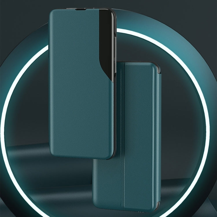 For Samsung Galaxy S21 FE Attraction Flip Holder Leather Phone Case(Green) - Galaxy Phone Cases by PMC TechLife | Online Shopping South Africa | PMC TechLife