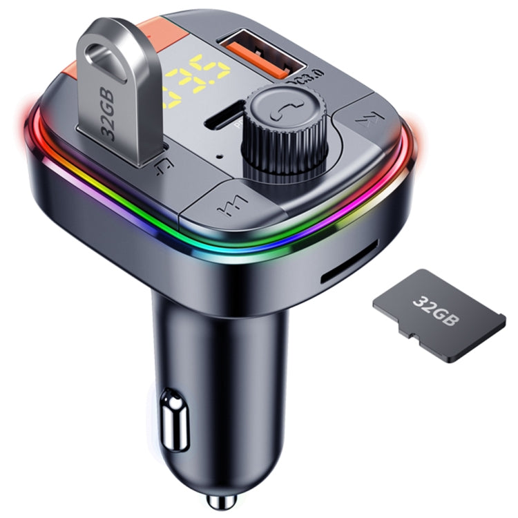T832 Car Bluetooth FM Transmitter Colorful Light MP3 Player Powerful Quick Charger QC3.0 - Bluetooth Car Kits by PMC TechLife | Online Shopping South Africa | PMC TechLife